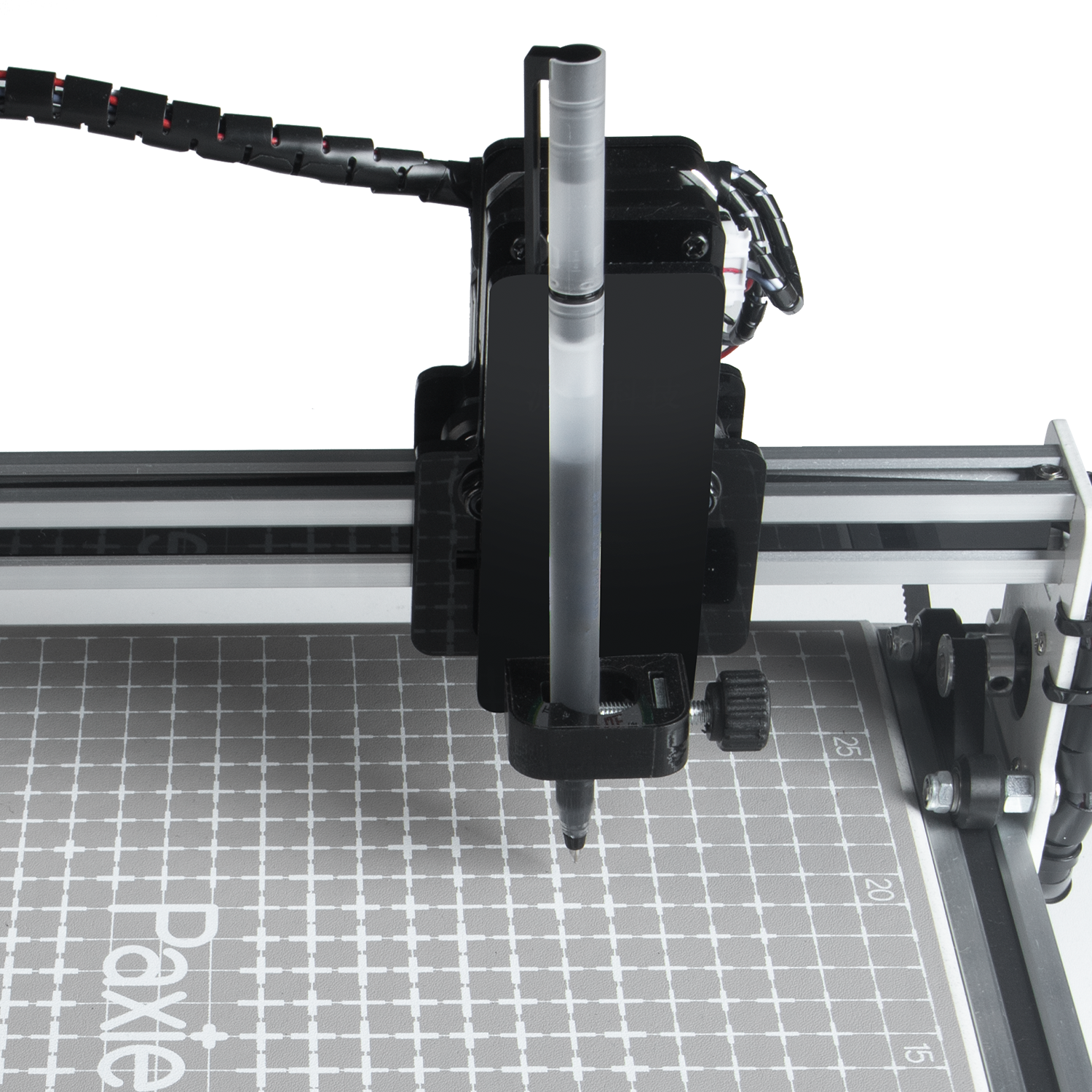 PaxieBot Smart Handwriting Machine on a grid surface with 'Paxie' branding